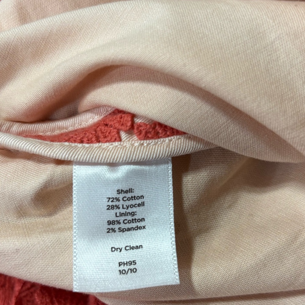 Talbots Coral Eyelet Pencil Skirt - Picture 10 of 10